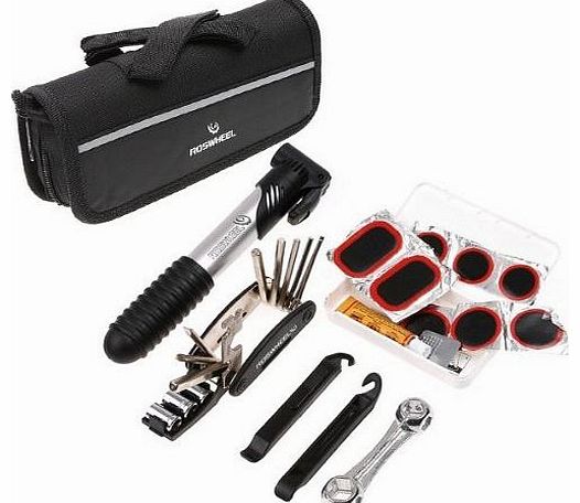  Bicycle Bike Cycling Tire Tyre Repair Cycle Maintenance Tool Kit Set Patch Pouch Pump By Pellor