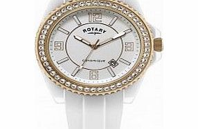 Rotary Ceramique White Stone Set Watch
