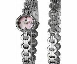 Rotary Ladies Pink Steel Watch