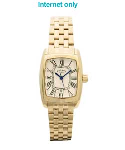 rotary Ladies Rectangular Dial Gold Bracelet Watch