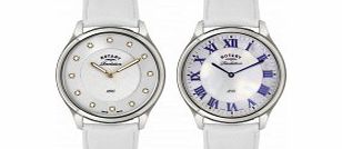 Rotary Ladies Revelation White Leather Watch
