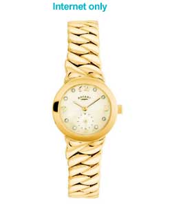 Ladies Round Dial Gold Bracelet Watch