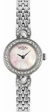 Rotary LB02818/41 Ladies Stainless Steel Bracelet Watch with Diamond Set Bezel