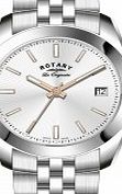 Rotary Mens Lausanne Silver Steel Bracelet Watch