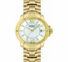 Rotary Mens Timepieces Gold Tone Steel Watch