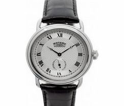 Rotary Mens Vintage Silver Black Watch