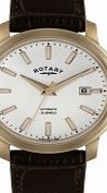 Rotary Mens White Brown Watch