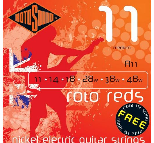 Rotosound Nickel Medium Gauge Electric Guitar Strings (11 14 18 28 38 48)