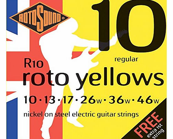 Rotosound Nickel Regular Gauge Electric Guitar Strings (10 13 17 26 36 46)