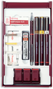 Rotring Rapidograph College Set with 3 Pens