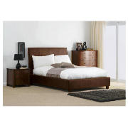 Rouen Double Bed, Chocolate Faux Suede with