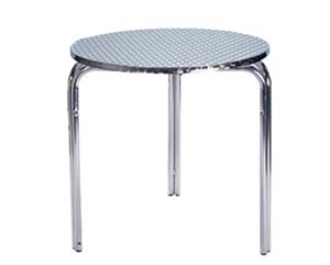 Round aluminium stack table