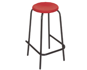 Round stool with footrest