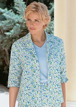 Rowlands MULTI FLORAL THREE QUARTER SLEEVE BLOUSE