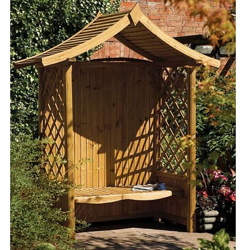 Rowlinson Tenbury Arbour Pressure Treated Wooden Timber Garden Seat