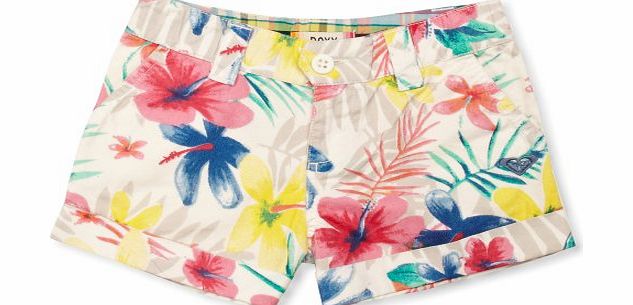 Roxy Chiller Girls Shorts Wht Hawaii Trop 10 Years