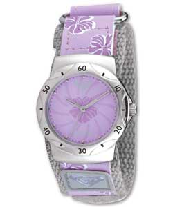 Ladies Pink and Grey Quick Release Strap Watch