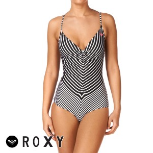 Swimsuits - Roxy Logo Stripes Shirred One