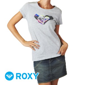T-Shirts - Roxy Heart T-Shirt - Heather Grey