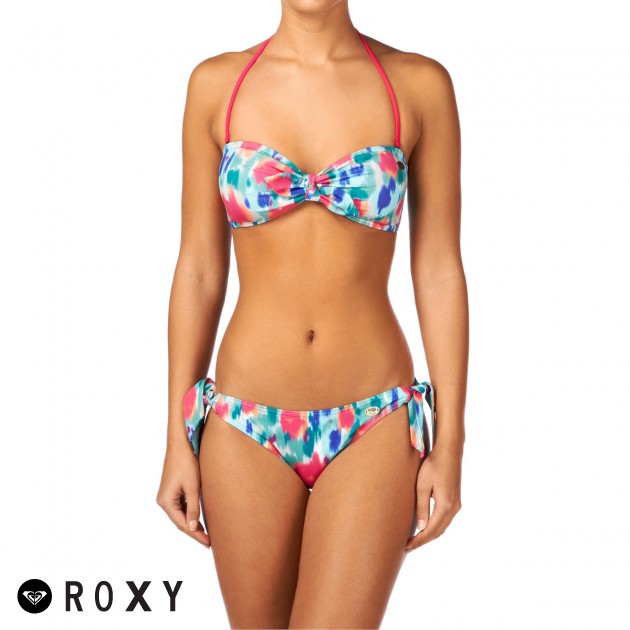 Roxy Womens Roxy Katkit Knotted Scooter Bikini - White