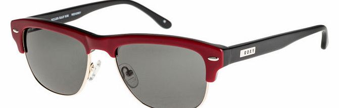 Womens Roxy Miller Half Rim Sunglasses - Red/Grey