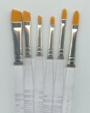Royal & Langnickel Artists Brushes - 6pc Filbert/Angular Set Clear Choice Taklon