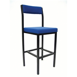 Royal Blue High Stool with Back Rest.