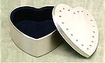 Brushed Silver Heart Trinket Box