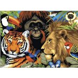 SAFARI SCENE LARGE JUNGLE PAINTING PAINT BY NUMBERS