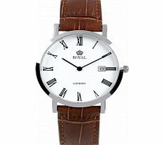 Royal London Mens Classic Brown and White Watch
