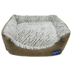 Large Beige Faux Suede Square Dog Bed by RSPCA