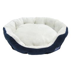 Medium Blue Soft and Squashy Round Dog Bed by RSPCA