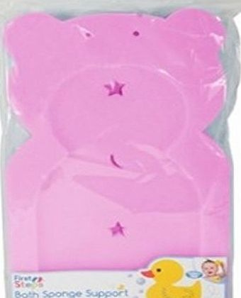 RSW First Steps - PINK Baby Bath Sponge Support - Teddy Shaped - PINK