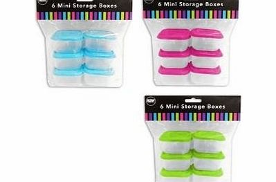 RSW Pink Set of 6 Mini Plastic Food Lunch Storage Box Container with Lid
