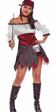 Fancy Dress Pirate Girl Costume - Size 12-14
