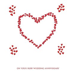 Ruby Anniversary Heart Card