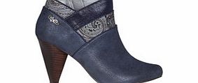 Ruby Shoo Cher blue layered ankle boots