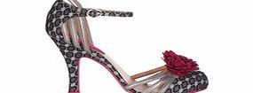 Ruby Shoo Kate grey and fuchsia strappy heels