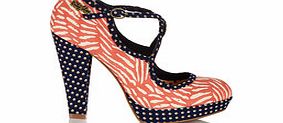Viv coral zebra print heeled shoes