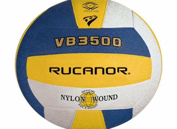 Rucanor Vb 3500 Soft Rubber Volleyball - White/Blue/Yellow, Size 5