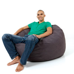 rucomfy Foam Filled Double Bean Bag Faux Suede