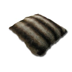 grey chinchilla patterned faux fur cushion