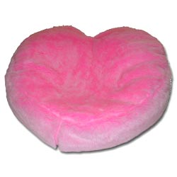 rucomfy Kiddies Pink Faux Fur Heart Bean Chair
