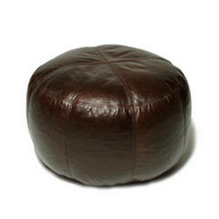 leather pouffe