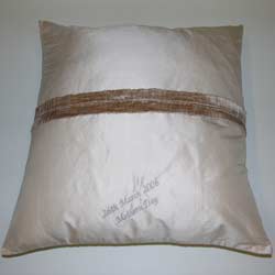 Pale pink silk pleated 50cm cushion