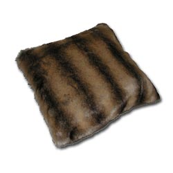 peach chinchilla patterned faux fur cushion