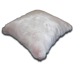 pink tip patterned faux fur cushion