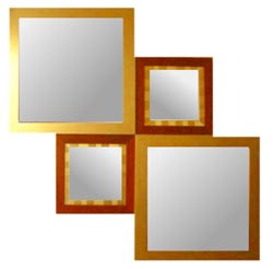 quartet mirror gold & oak 760 670v