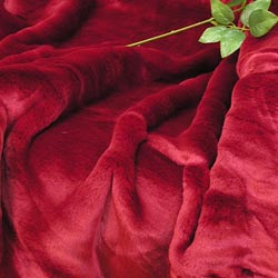 Red Plush Faux Fur Cushion