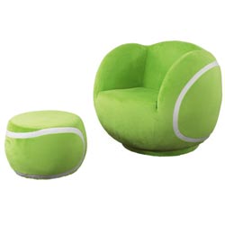 Tennis Ball r u comfy Chair & Foot Stool